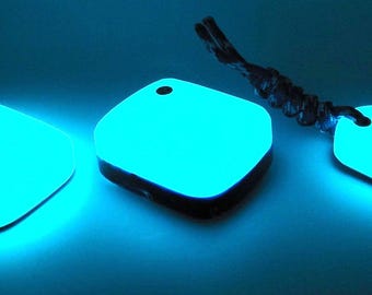 Glow Resin Worry Stone Keychain FOBS EDC Fidgeting Pocket
