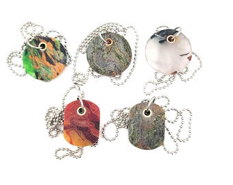 Rag Micarta Pendant EDC Necklace Resin Chain