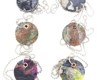 Resin Rag Micarta Pendant EDC Necklace Chain