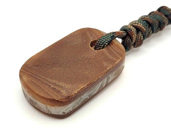 Glow Rag Micarta Worry Stone Keychain FOBS EDC Paracord Fidgeting Stress Pocket Stress