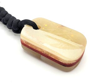 Glow Rag Micarta Gold Flakes Worry Stone Keychain FOBS EDC Paracord Fidget Pocket