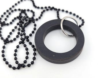 Collar con colgante de micarta de trapo EDC, cadena y cuerda
