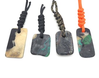 Llavero de piedra de preocupación de trapo Micarta FOBS EDC Paracord Fidgeting Pocket