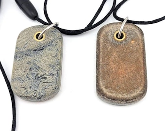 Leather Rag Micarta Pendant EDC Necklace Chain Rope Pocket