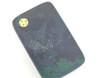 Leather Rag Micarta Worry Stone Keychain FOBS EDC Fidgeting Mosaic Pin