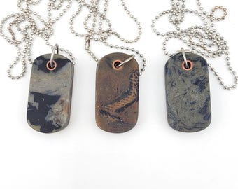 Rag Micarta Pendants Necklace EDC Chain Vintage