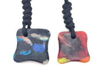Llavero de piedra de preocupación de trapo Micarta FOBS EDC Paracord Fidgeting