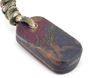 Rag Micarta Worry Stone Keychain FOBS EDC Paracord Fidgeting Burlap Pocket