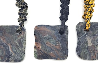 Llavero de piedra de preocupación de trapo Micarta FOBS EDC Paracord Fidgeting Pocket