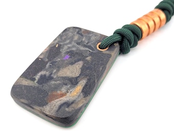 Llavero de piedra de preocupación de trapo Micarta FOBS EDC Paracord Fidgeting Pocket