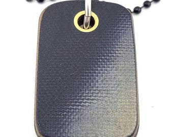 Cadena de collar EDC con colgante de micarta de trapo de lona