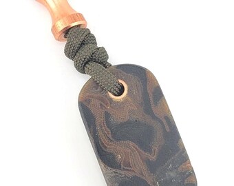 Rag Micarta Worry Stone Keychain FOBS EDC Paracord Fidgeting Burlap