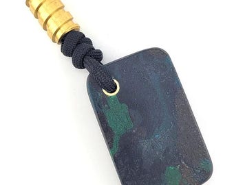 Rag Micarta Worry Stone Pocket Keychain FOBS EDC Paracord Fidgeting Burlap