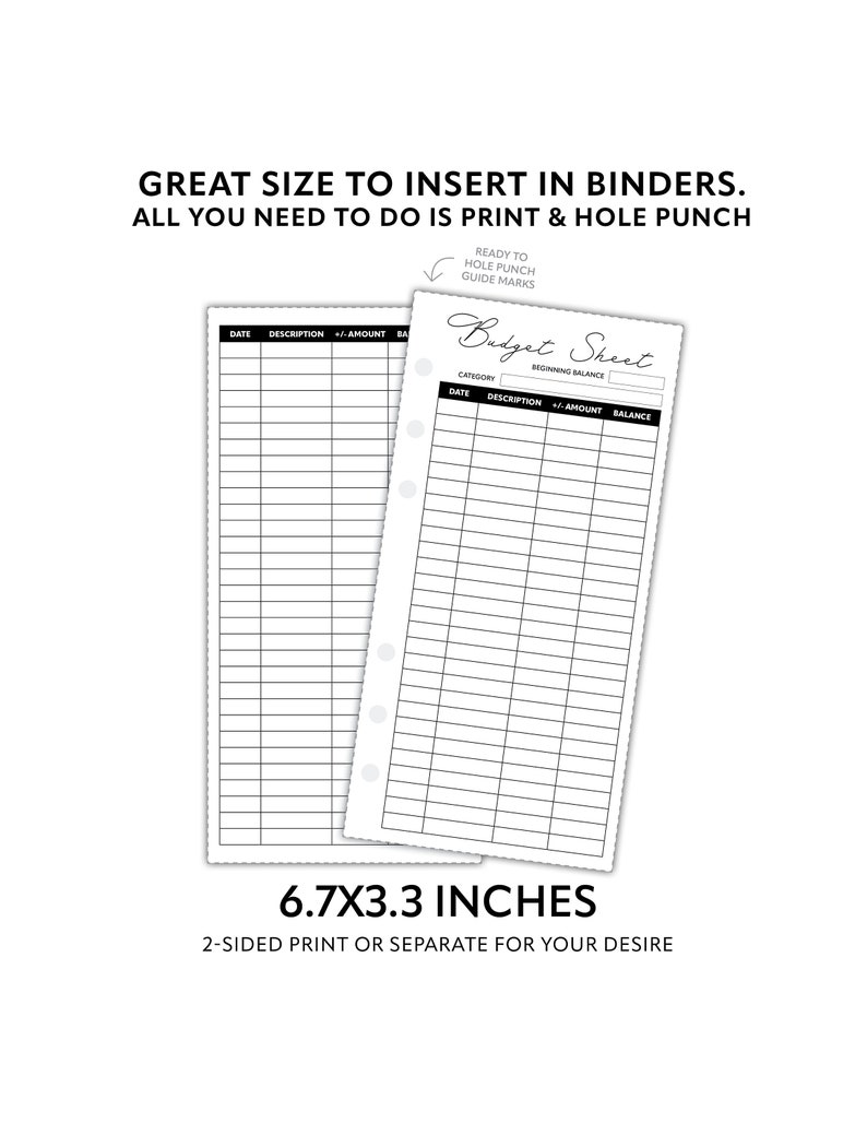 Minimalist Printable Budget Sheets Etsy