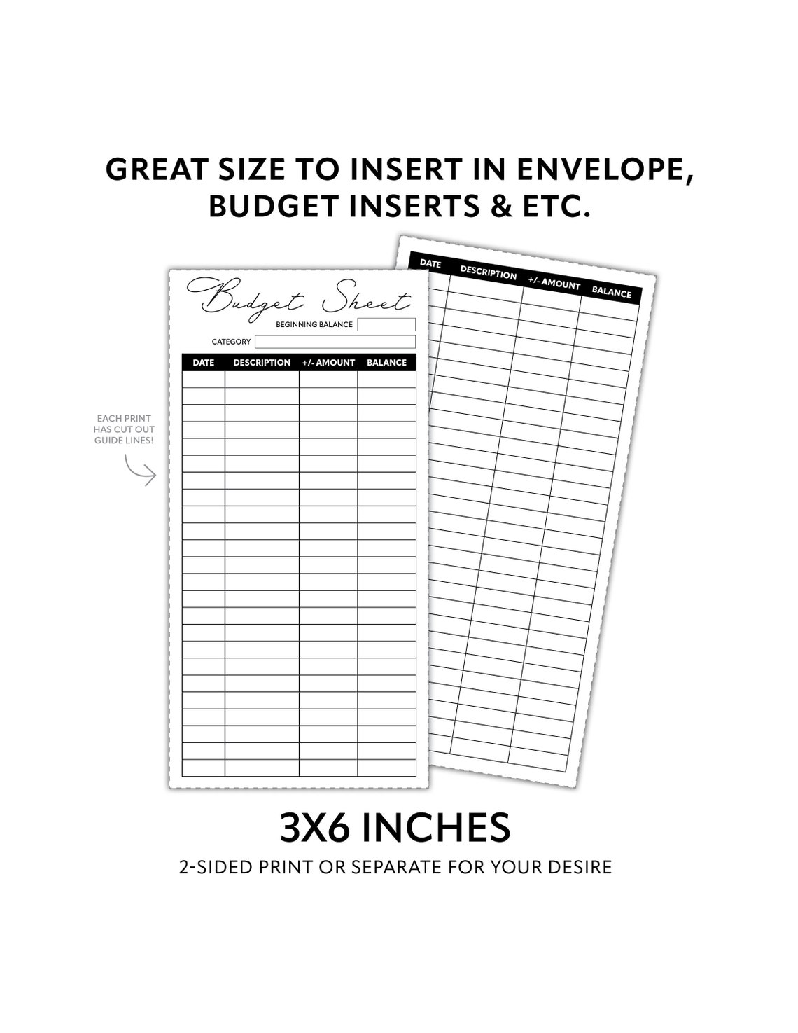 Minimalist Printable Budget Sheets Etsy