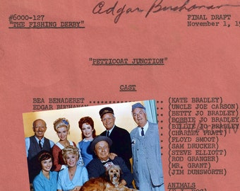 PETTICOAT JUNCTION TV Series 1966 Script, "Uncle Joe" aka Edgar Buchanan Signed (Copy) Gift
