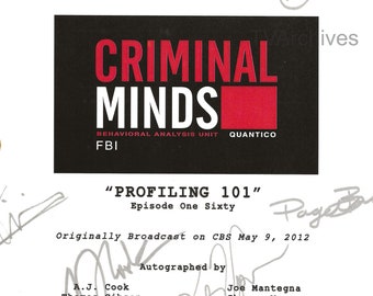 CRIMINAL MINDS TV Series Script, Thomas Gibson, Shemar Moore, Matthew Gray Gubler Signed rpt (Gift)