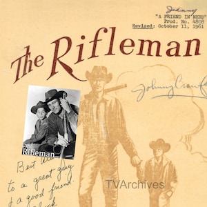 THE RIFLEMAN Western TV Series Script Chuck Connors & Johnny Crawford signed (copy), dad father&#39;s day birthday gift