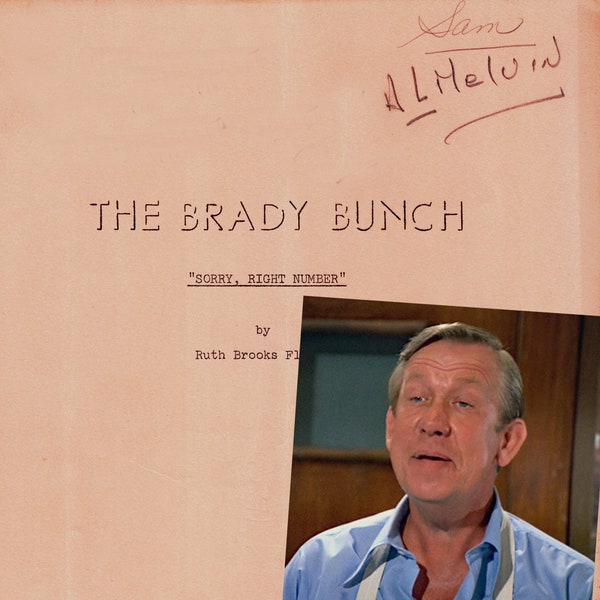 BRADY BUNCH TV Series Script, Famous Payphone at Home Epiosde, Allan Melvin aka Sam the Butcher