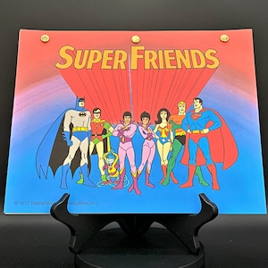 Serie de TV SUPER FRIENDS Hour, 1977 Hojas modelo Hanna-Barbera, Superman, Batman & Robin, Wonder Woman, Aquaman, Wonder Twins (Regalo)