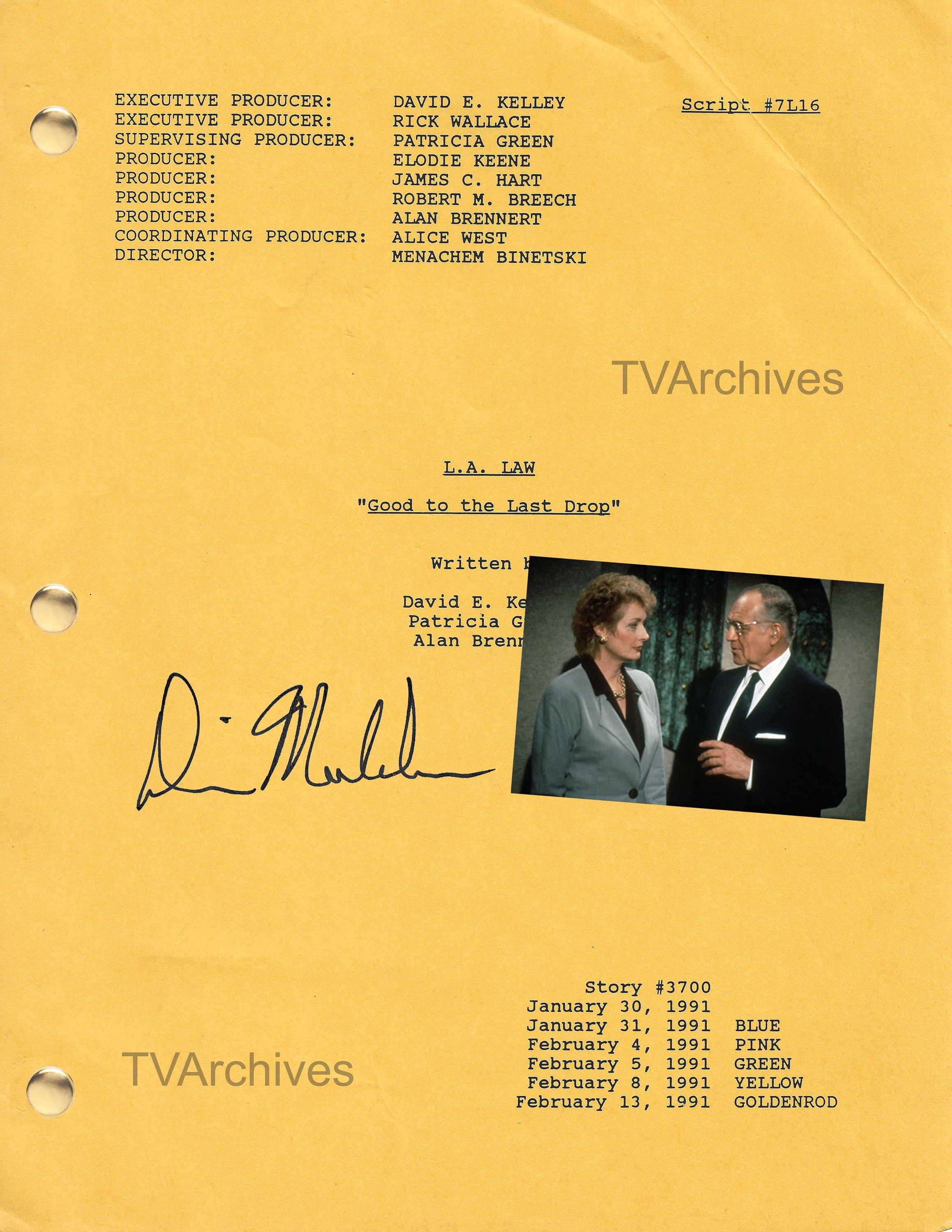 LA LAW Rosalind Shays (Diana Muldaur) Jaw Dropping Exit Episode TV Series Script