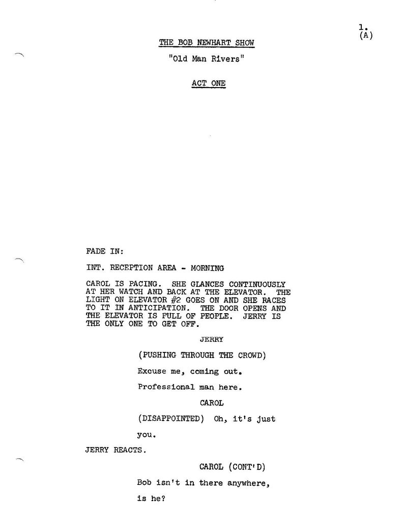BOB NEWHART SHOW Iconic Tv Series Script, Suzanne Pleshette Sitcom ...