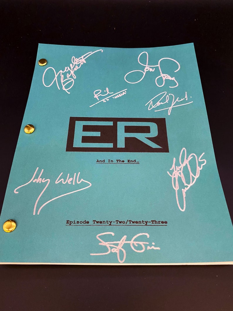 Grimes Script ER TV Series Finale Script Signed, John Stamos, Scott Grimes, Angela ...