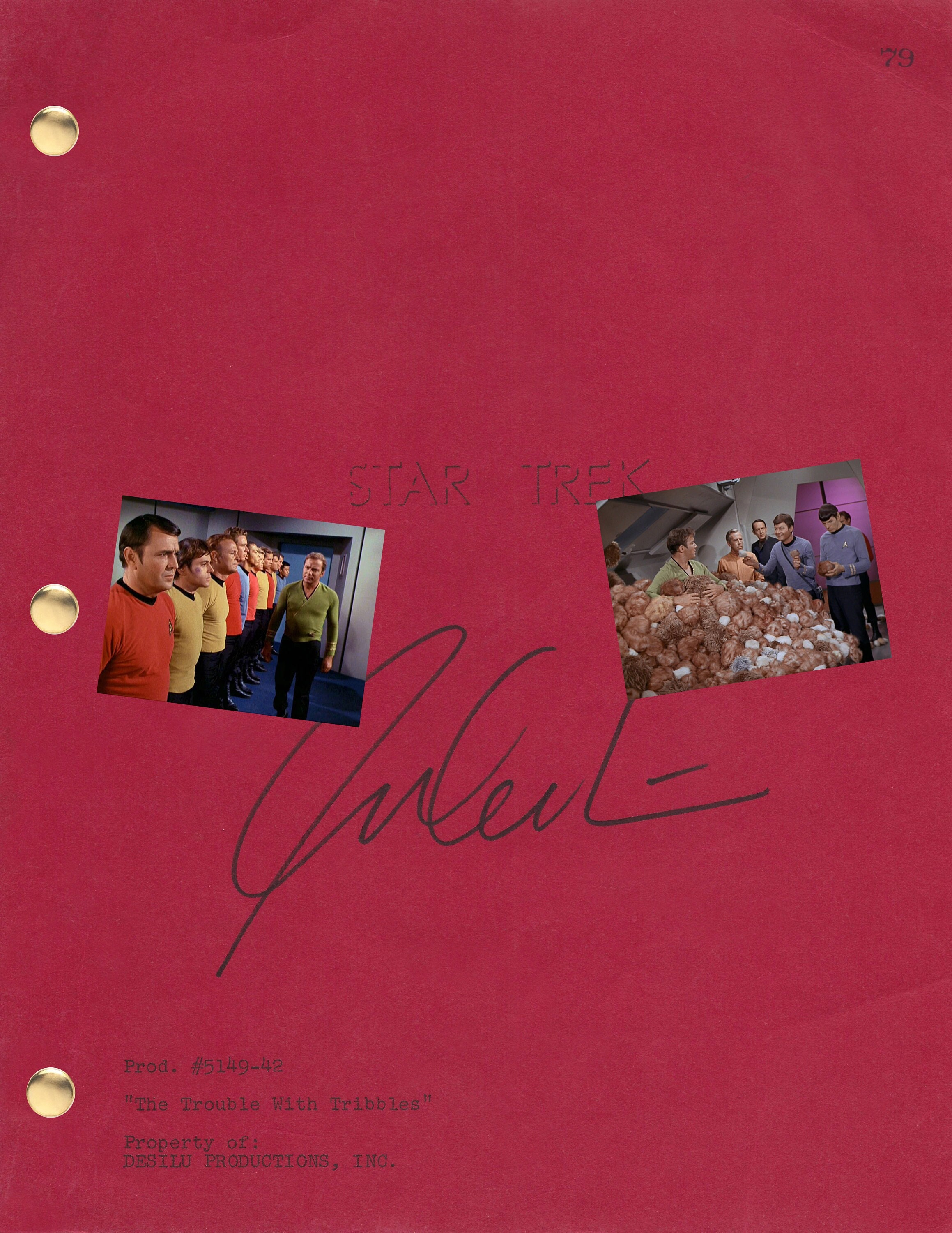 Sqi Ep STAR TREK TV Series Script, *special Color Pages* Trouble With Tribbles ...