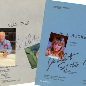 Paquete de regalo WILLIAM SHATNER, guiones de la serie de televisión Star Trek y TJ Hooker firmados (copias)