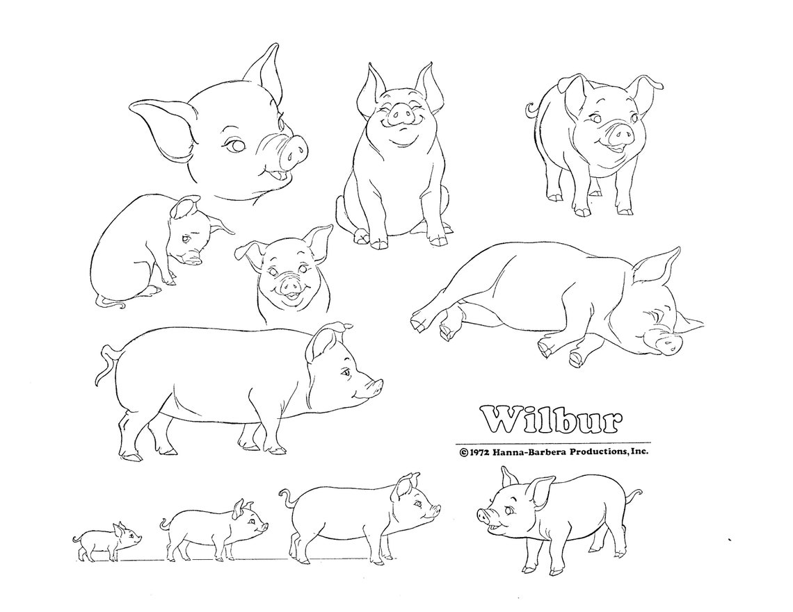 CHARLOTTE'S WEB Model &amp; Character Sheets, 1973 Hanna-barbera Animated ...