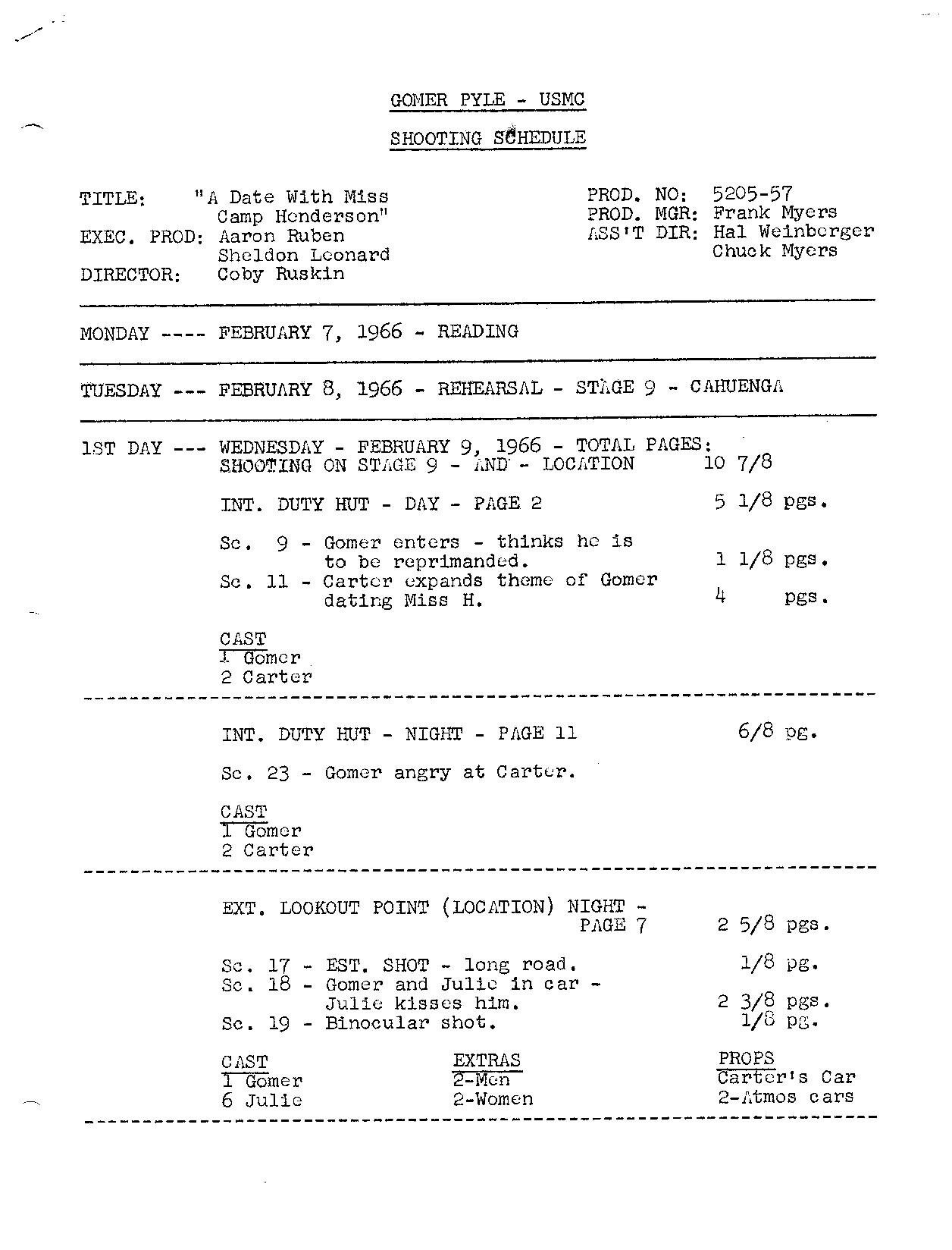 GOMER PYLE TV Series Script, Jim Nabors Frank Sutton, Andy Griffith ...