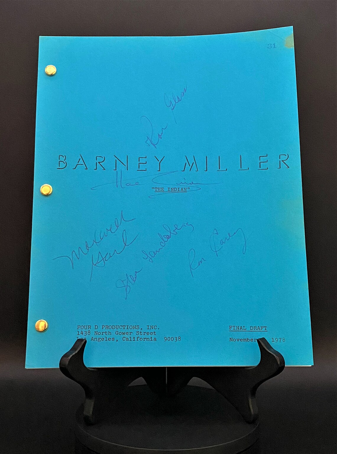 BARNEY MILLER Police Comedy TV Series Script, Hal Linden Cast Signed ...