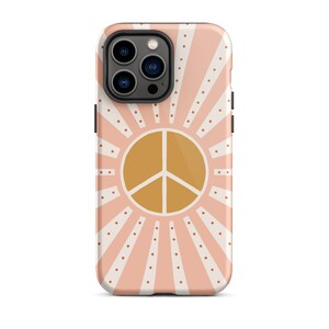 Tough iPhone 14 case - Peace Sign - Peace and Love - Groovy 60s - Phone Case