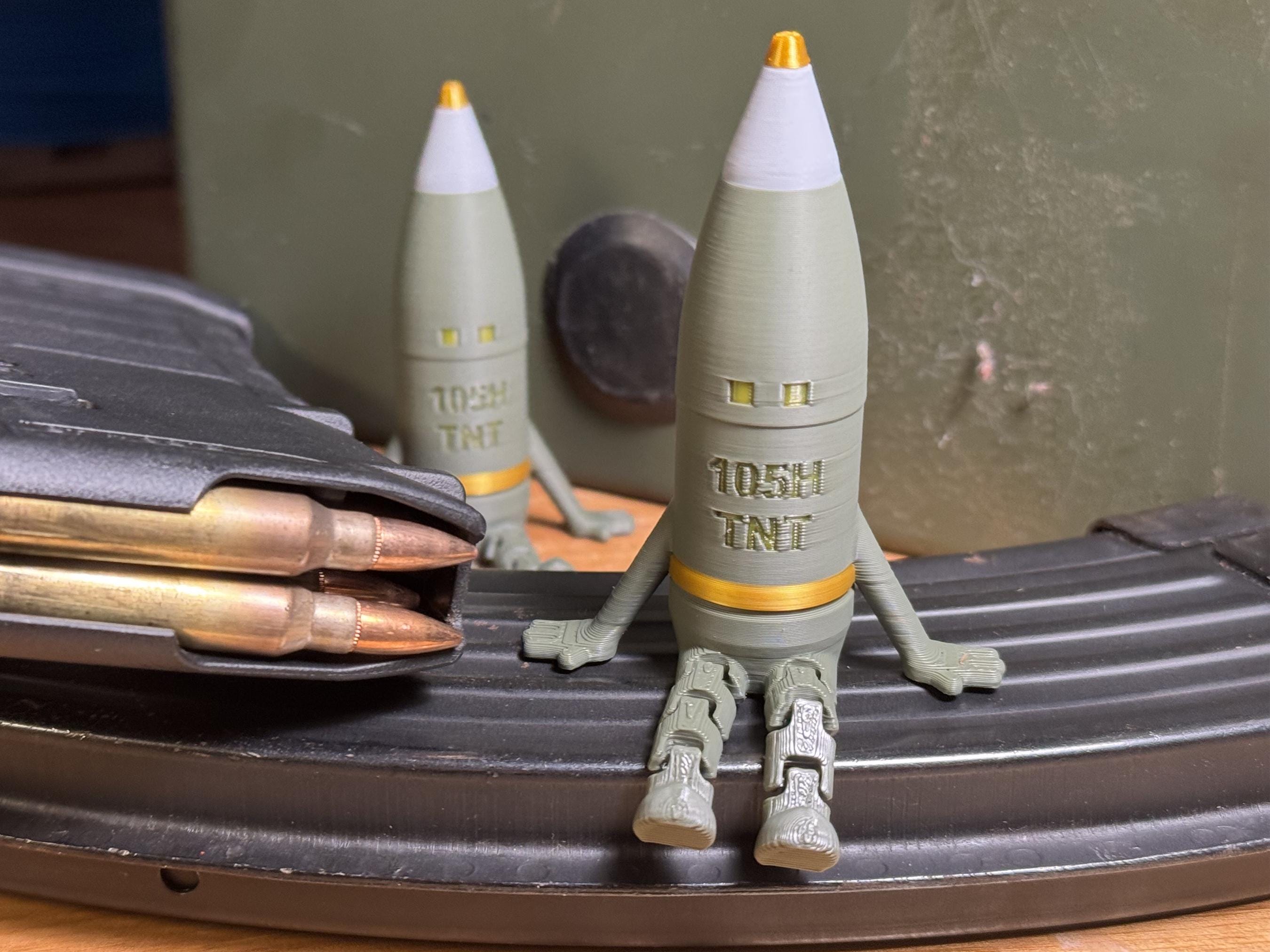 105MM Artillery Shell Buddy – Unique Military-inspired Desk Toy or