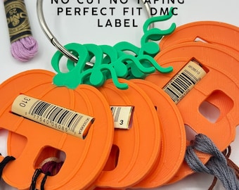 Pumpkin Floss Drops, DMC Floss Holder, Halloween Needlework Accessory, Autumn Floss Drops. Perfect fit DMC without taping or cutting