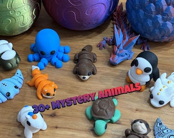 Mini 3D gedruckte Mystery Tierfiguren: Gelenk PLA Spielzeug