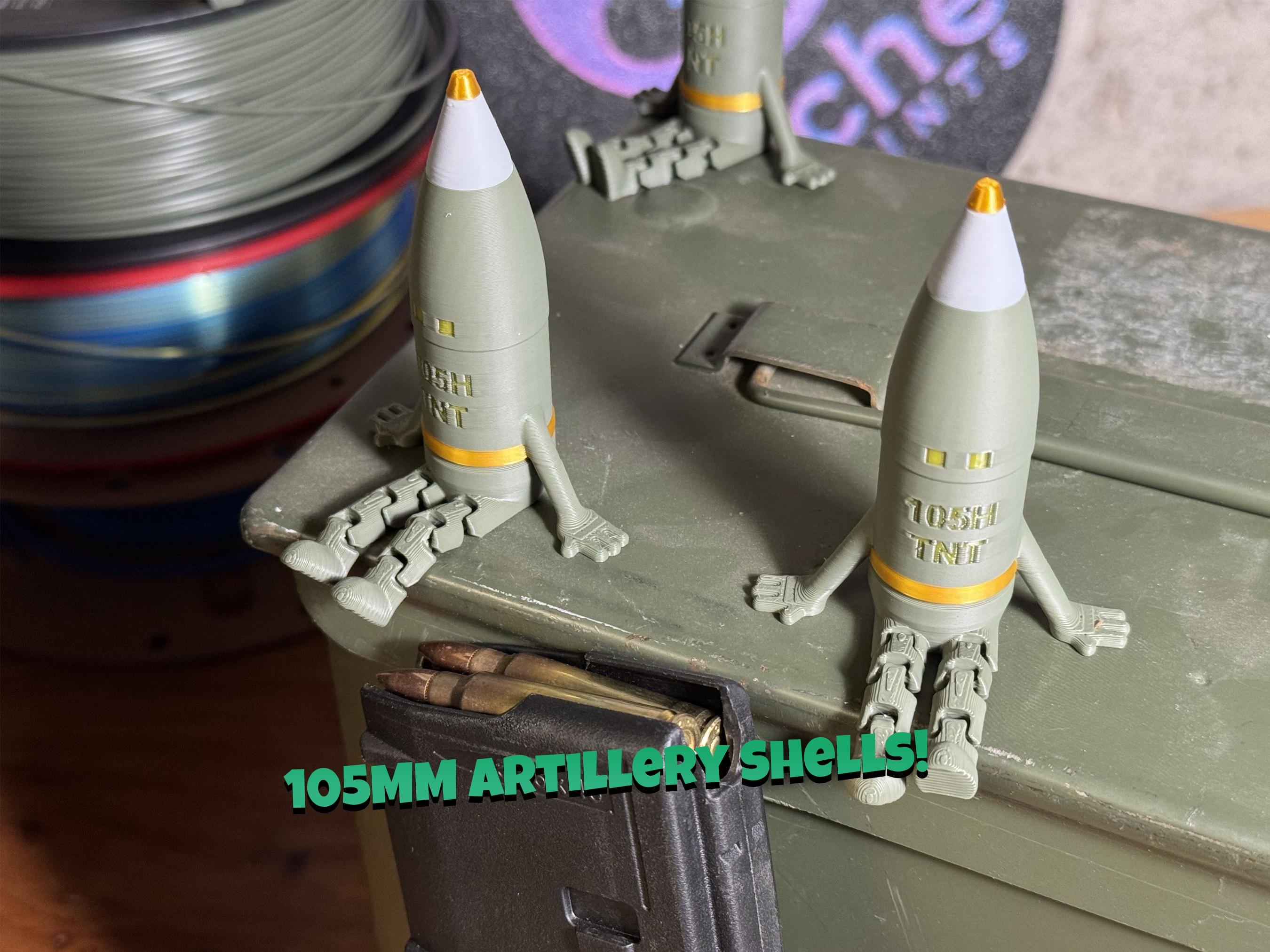 105MM Artillery Shell Buddy – Unique Military-inspired Desk Toy or