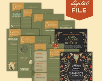 Diario digital de 5 minutos para chicas buenas / Seguimiento de hábitos D/s / Registro de sumisión / Reflexión sobre escenas / Exploración de BDSM y fetiches / Cottage Core