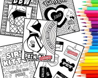 Páginas para colorear de nombres de mascotas BDSM / Libro para colorear para adultos pervertidos y maduros / Páginas para colorear para chicas buenas con mentes sucias