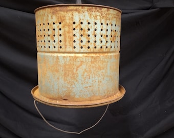 Lámpara colgante LED con forma de cubo de pececillo antiguo