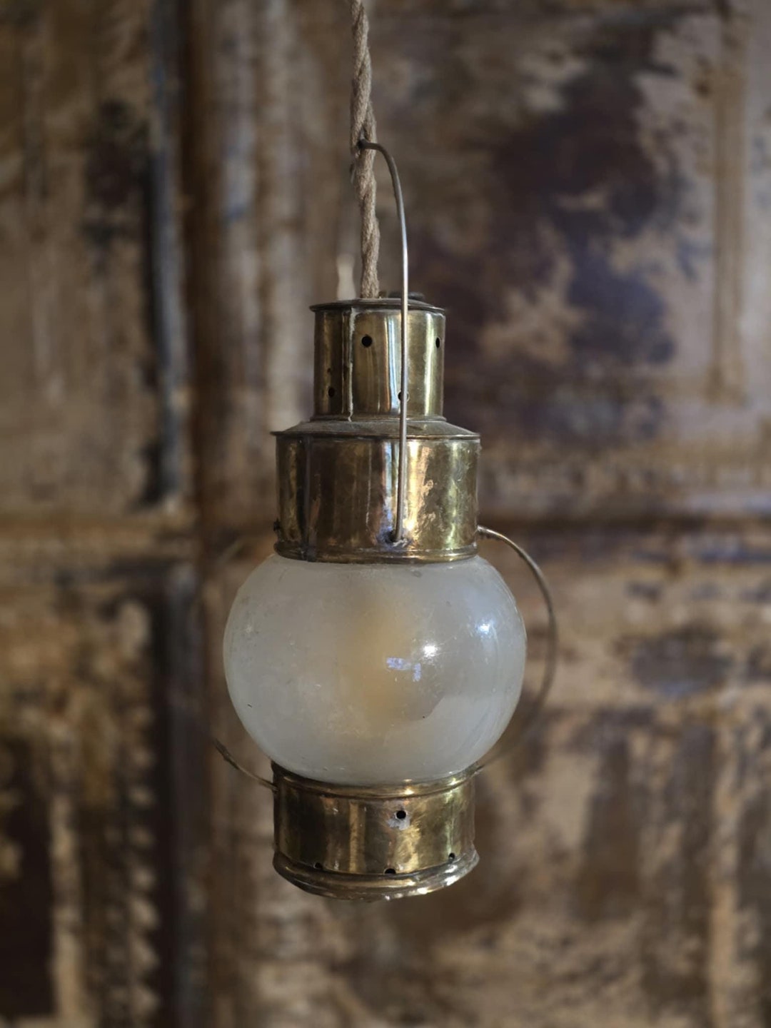 Brass Lantern Light With a Flicker Bulb - Etsy