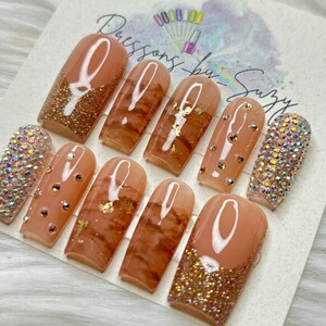 Gold Press On Nails