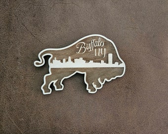Buffalo Magnet City Skyline Bison