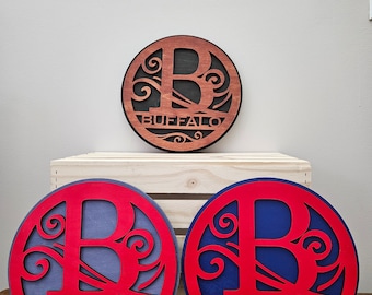 Decoración del hogar de búfalo, monograma