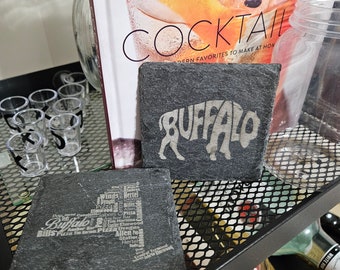 Coaster Set, Buffalo Version 2, Slate