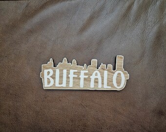 Buffalo Magnet City Skyline Text