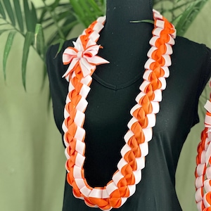 Handmade Ribbon Lei – Custom Graduation Gift - 4 Ribbon, Single Braid