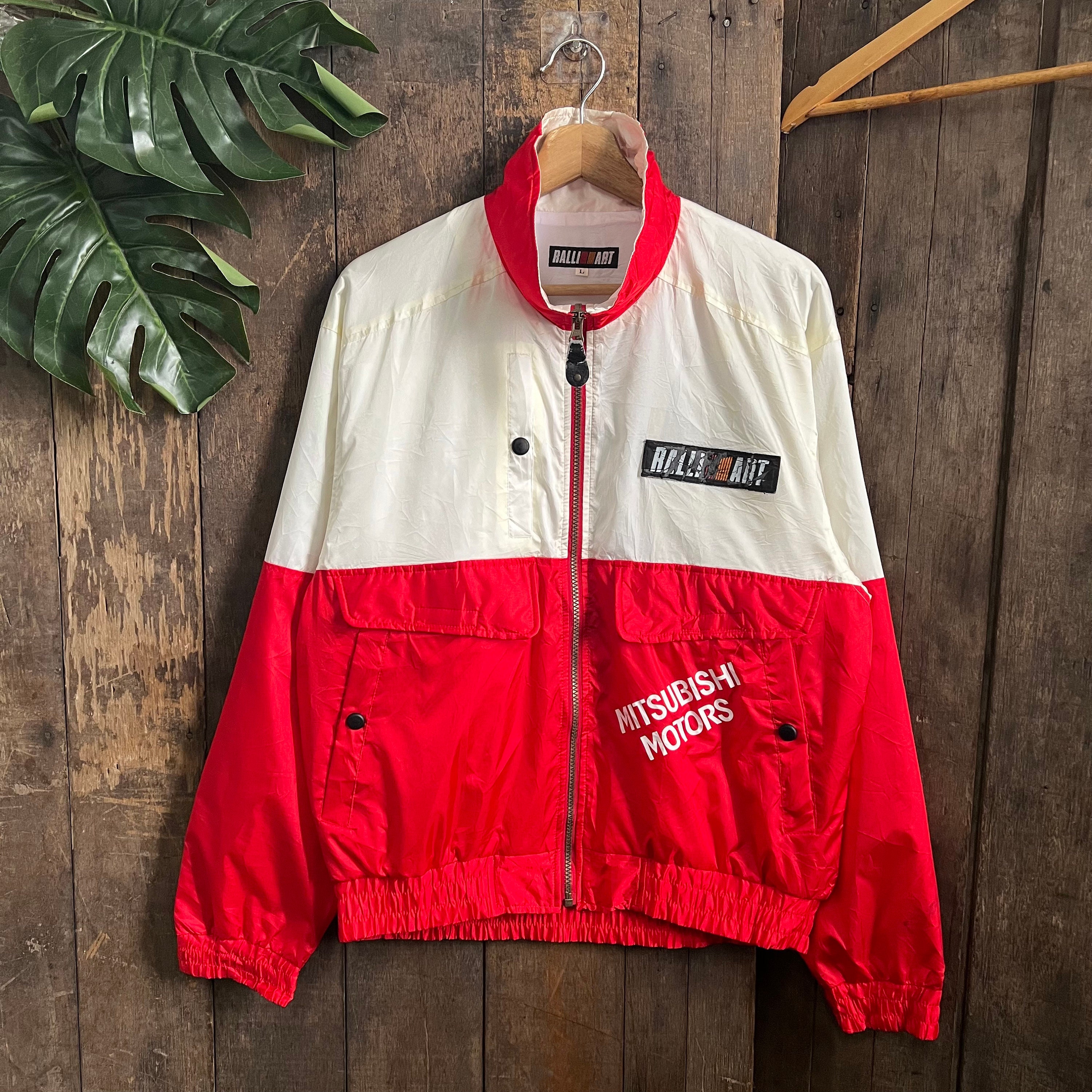MITSUBISHI RALLIART スポーツジャケット　レア　貴重 Vintage Ralliart Mitsubishi Motor Sports Big Logo Racing