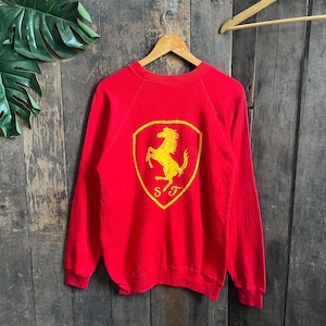 Vintage 90er Jahre Ferrari Formel1 Rundhalsausschnitt