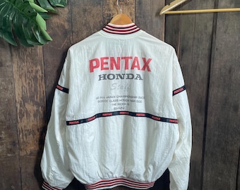Vintage Pentax Honda Racing Team Bomber Jacket